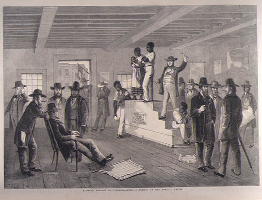 George Henry Andrews, "Slave Auctions in Richmond, Virginia," The Illustrated London News, vol. 38 (Feb. 16, 1861), p.139.